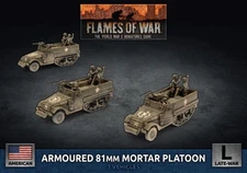 Flames of War UBX78 Late War M4 81mm Armored Mortar Platoon (3) Miniatures