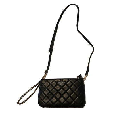 NWT Ellen Tracy Purse Black Diamond Quilted Collection Wristlet Detachable Strap