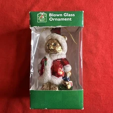 Greenbrier International Christmas House Blown Glass Ornament Gingerbread Man