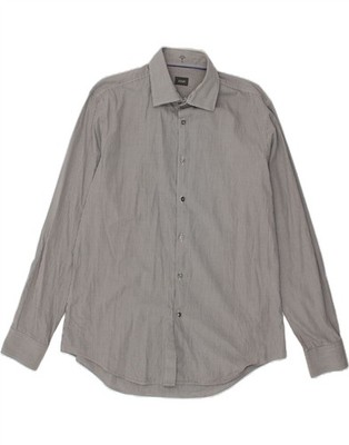 JOOP Herren Hemd Größe 41 16 Large Grau Kariert Baumwolle BX61
