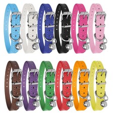 Puppy ID Collars Newborn Pet Collars - 12 Colors Identification Leather PU Do...