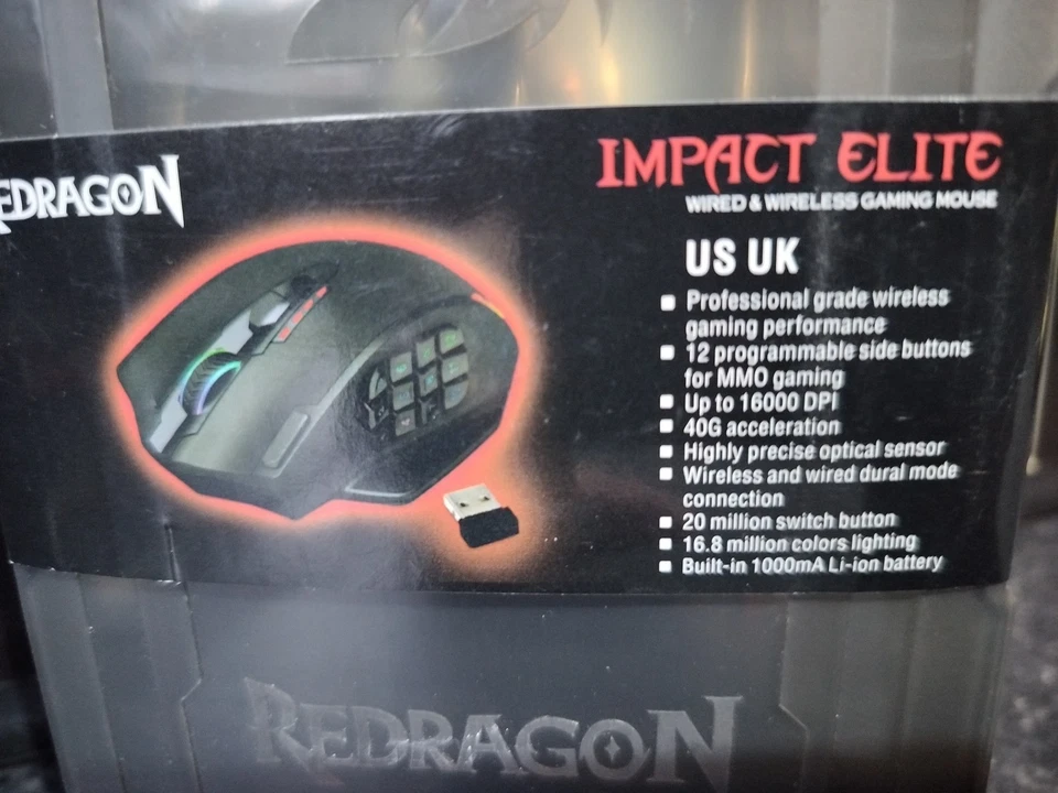 Redragon M913 Impact Elite Wireless Gaming Mouse, 16000 DPI Wired/Wireless RGB - Image 2 of 4