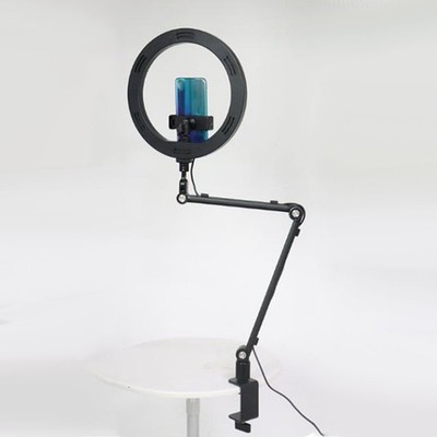 10in Live Stream Fill Light Angle Adjustable Dimmable Clip On LED Ring Light SET