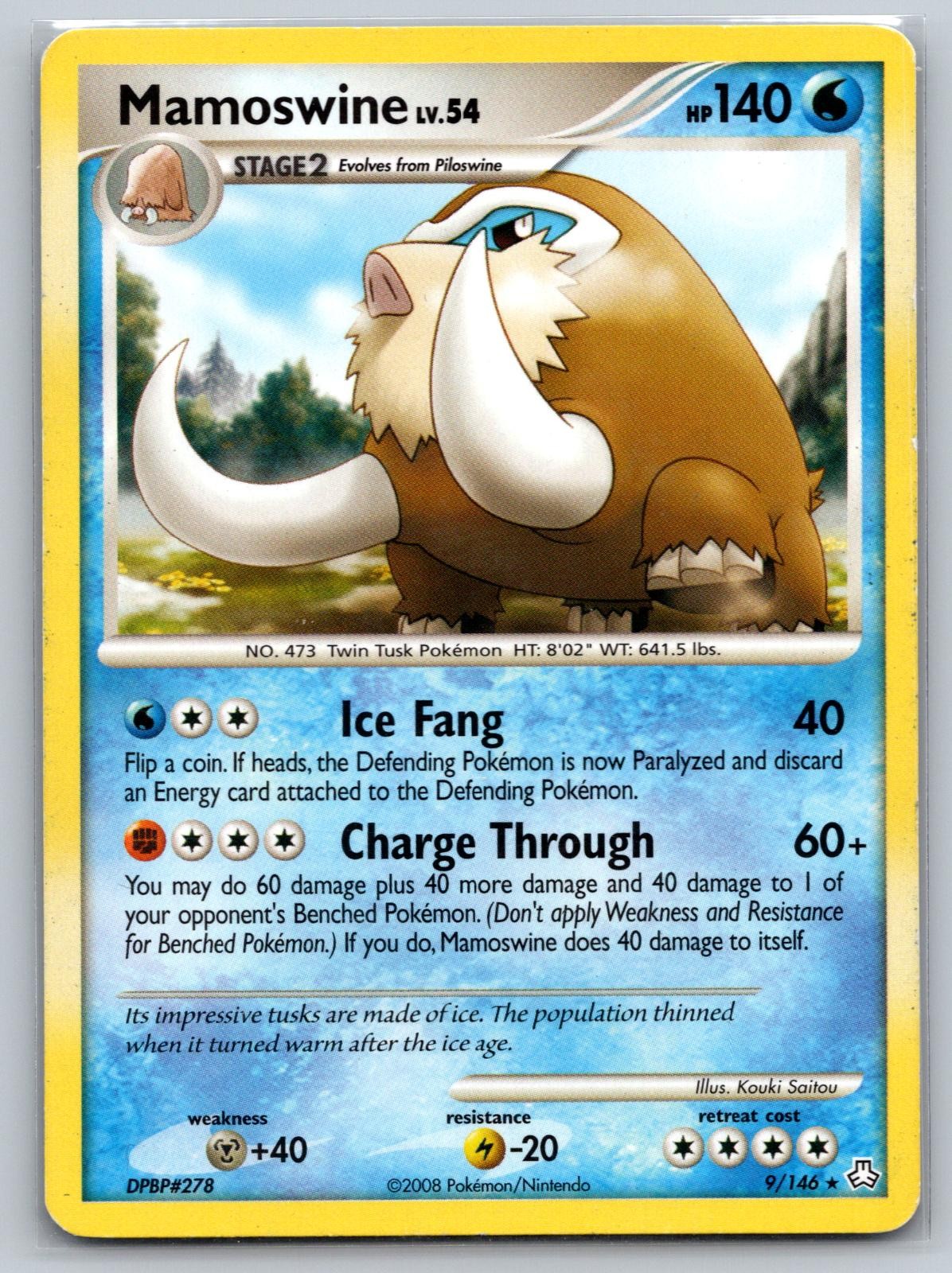 MAMOSWINE (DP LEGENDS AWAKENED) 9/146 RARE DECK EXCLUSIVES POKEMON MP