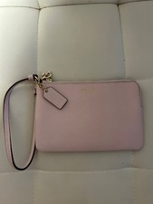 Coach Leather Pink Wristlet Zipper 6"x4" Exterior Card Pocket / NWOT