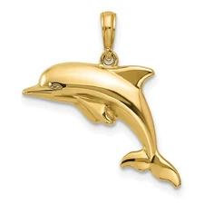 10k Yellow Gold Dolphin Pendant