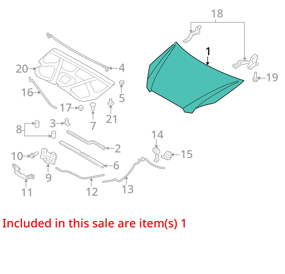 Capô Kia Rondo 2007-2012 fabricante de equipamento original P3HJY - Imagem 2 de 3