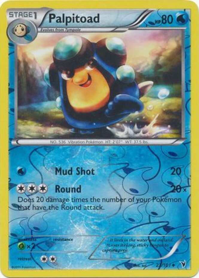 Moderate Play x 1 Palpitoad - 23/101 - Uncommon - Reverse Holo Noble Victories
