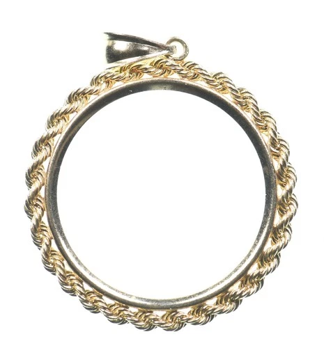 14K Gold $10 US Liberty/Indian 27mm 4.2 Grams Coin Bezel Holder Pendant *2810