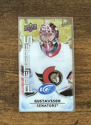 2021-22 UD Ice Premieres Mini Gold /99 Filip Gustavsson #MI-6 Rookie Wild SP