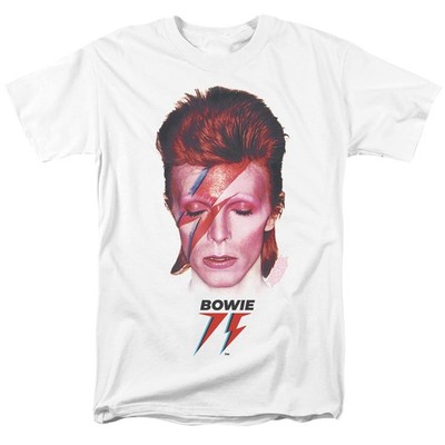 David Bowie - Aladdin Sane 75 - Erwachsenen Unisex Kurzarm T-Shirt - Weiß