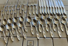YAMAZAKI DE SOUSA TOSCANY SOLARI GLOSSY STAINLESS FLATWARE 43 PIECE SERVICE