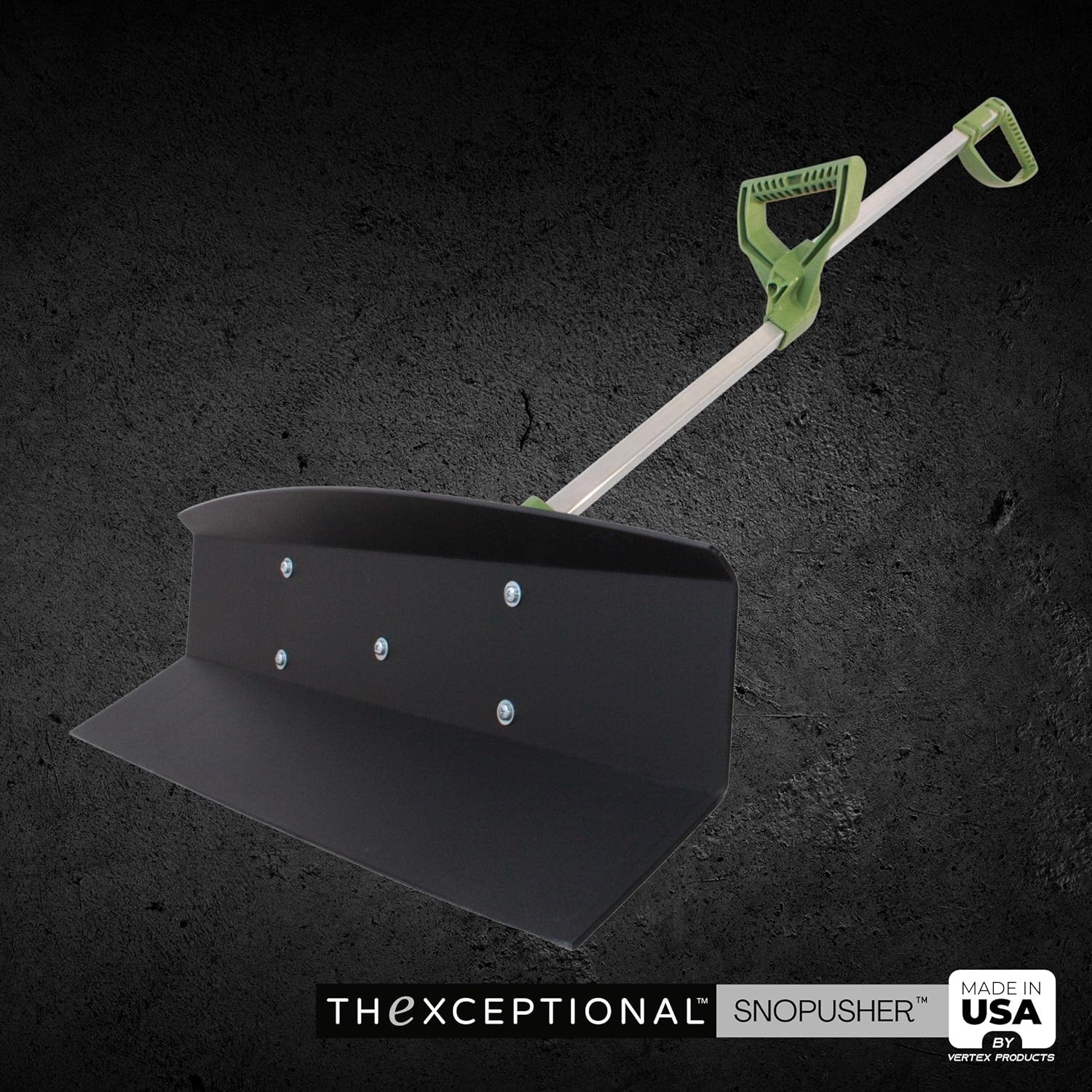 30" SnoPusher Snow-Plow Shovel, Aluminum Handle & Poly Blade, for Driveways