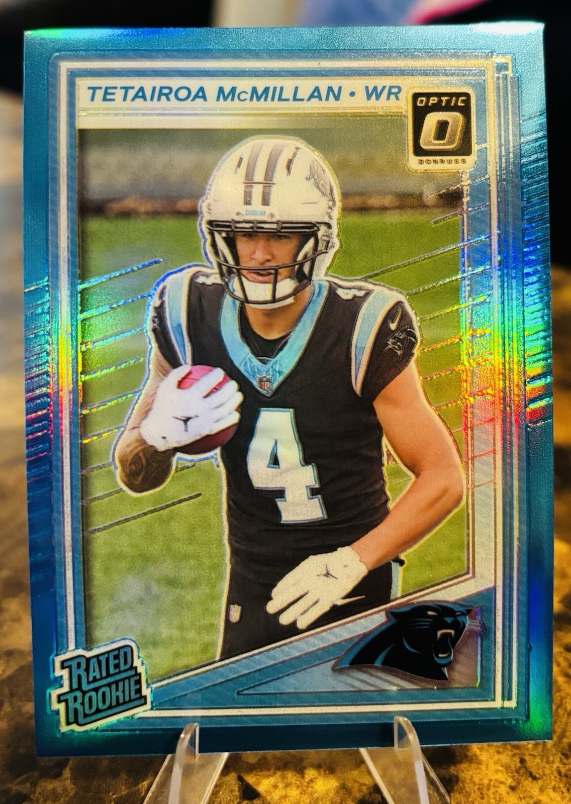 2025 Panini Donruss Optic Rated Rookie Tetairoa McMillan #209 Neon Blue /399