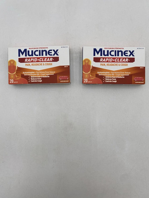#ad Mucinex Maximum Strength Rapid Clear Pressure Pain Cough 20 Caplets x2 Exp 2028 $18.99