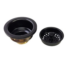 Signature Hardware 480531 3-1/2" Strainer Basket with Lift Stopper - Matte Black