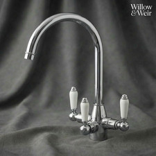 Polished Chrome Kitchen Mixer Filter 3 Way Tap Ideal for Belfast Butler Sink