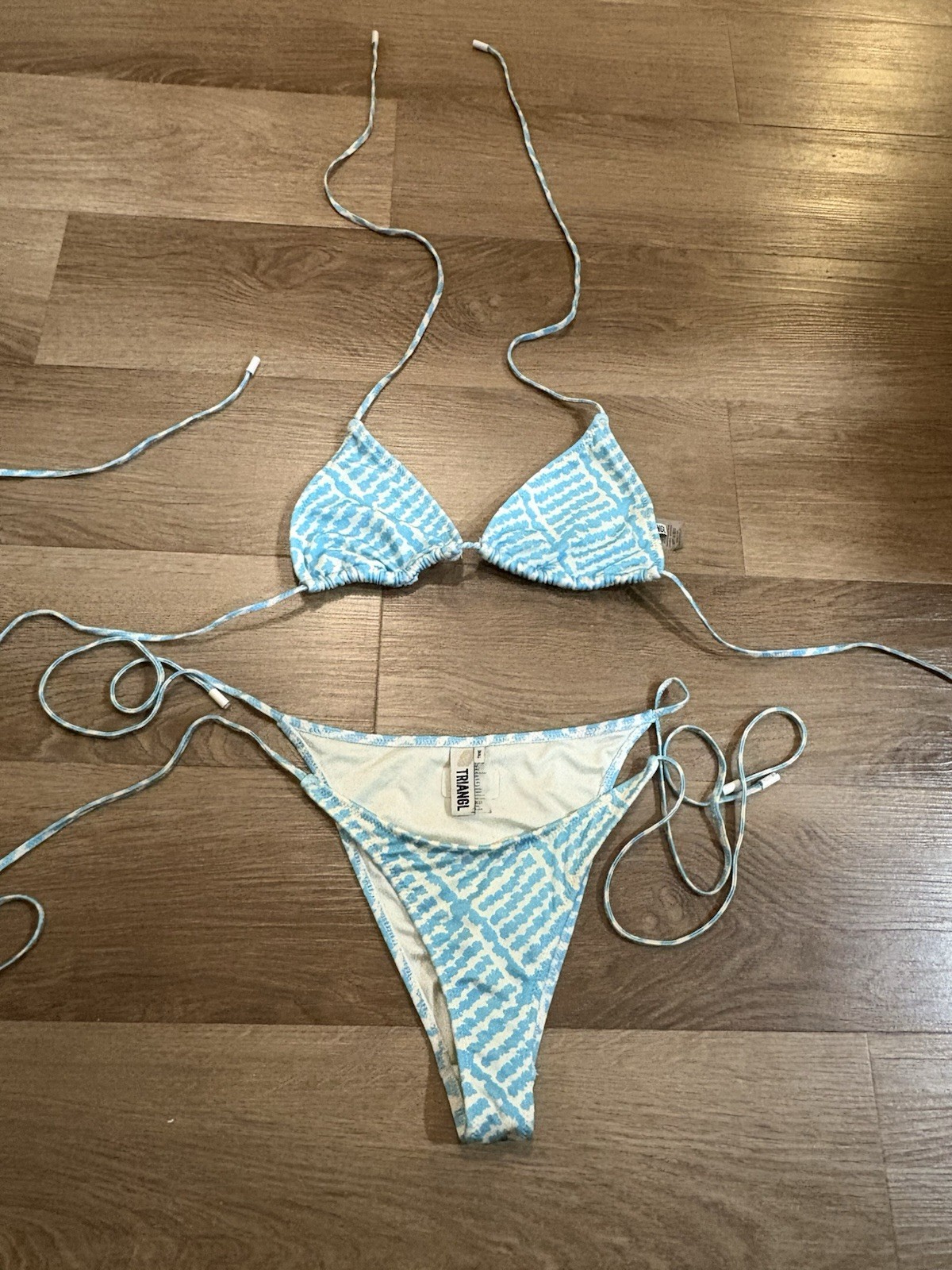 Triangle Bikini blue pattern size small - image 1