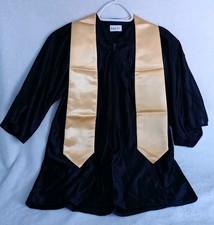 27" Preschool Kindergarten Graduation Gown Black Gold