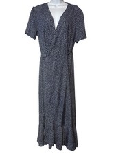 Pretty Garden Women's  Floral Wrap Dress Size XL Ruffle  V-Neck Feminine Flowy