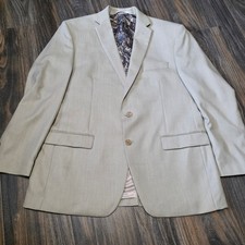 Lauren Ralph Lauren Mens 44R Tan Beige 2-Button Blazer Sport Coat Paisley Lining