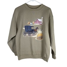 Vintage farmhouse cottagecore western crewneck sweatshirt size large unisex