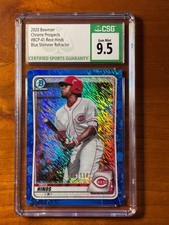 2020 Bowman Chrome Rece Hinds BCP-41 Blue Shimmer Refractor CSG 9.5 /150 Reds!