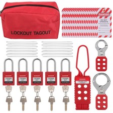 48PCS Lockout Tagout Kit - OSHA Compliant Electrical Safety Set for Workplace Us