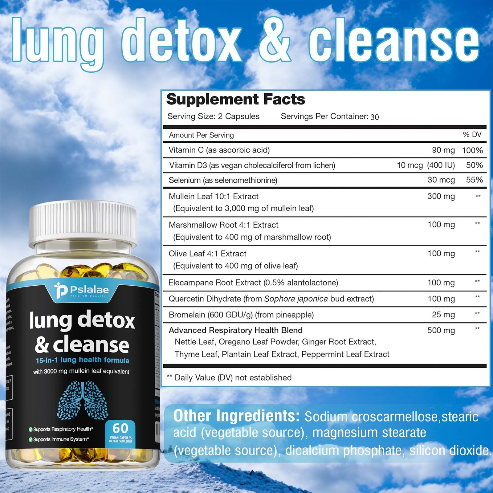 Green Rrt Lung Detox & Cleanse -Mullein Leaf -Respiratory Health, Digestive ...