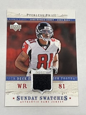 2005 UD Rookie Debut Football Sunday Swatches Relic - Peerless Price - Falcons