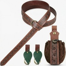 4-pc Set Medieval Viking Belt Accessories Renaissance Fair Costume Parts