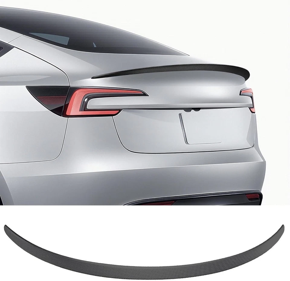 Custom Matte Carbon Fiber Rear Spoiler for Tesla Model 3 (2016-2023) - Easy I... - Imagem 3 de 4