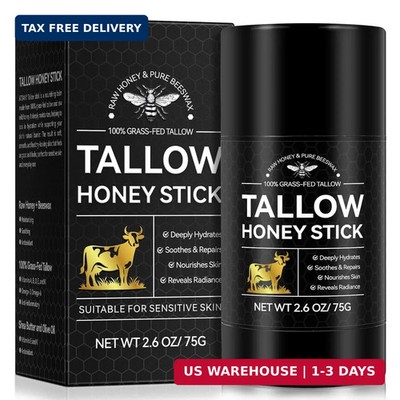 Beef Tallow Honey Balm Sticks for Skin & Face,Whipped Beef Tallow Face Moisturiz