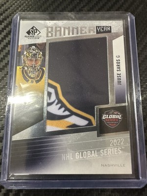 2023-24 UD SP Game Used Banner Year 2022 Global Series Juuse Saros #BYGS-JS