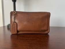 Vintage Coach Chunky Case 7165 British Tan Leather Utility Bag Cosmetic Pouch