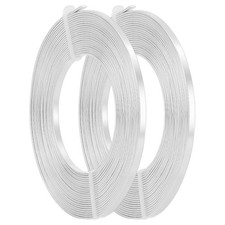 32 Feet 2 Rolls 3mm Wide Flat Jewelry Craft Wire 18 Gauge Aluminum Wire for B...