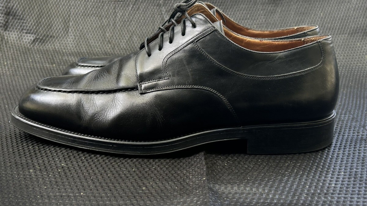 Santoni Nuvola Slip On Dress Shoes Men Size 11.5 US, 10.5 UK Black Italy Loafers $950 Santoni Black Pebbled Leather Loafers  main image 4