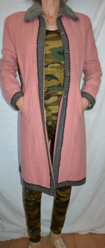 Dorian pinkish blush  wool long coat 38 small deta