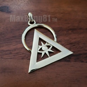 Authentic Hip Hop Jewelry Gold Plated illuminati Pyramid Bling Charm Pendant