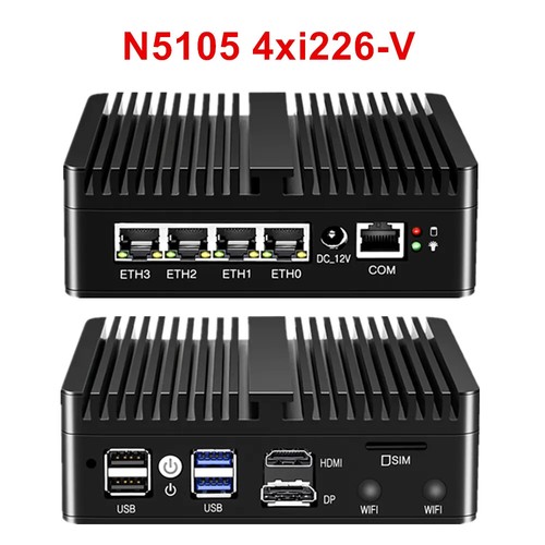 Firewall Soft Router N100 J6413 N5105 4x Intel i225 i226 2.5G LAN NVMe Fanless - Picture 3 of 30
