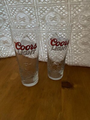 2 Coors Light Half Pint Glas Slim Bier Original Brandneu