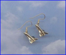 Space Shuttle Earrings Aircraft Airplane 99's Aviatrix Made in the USA