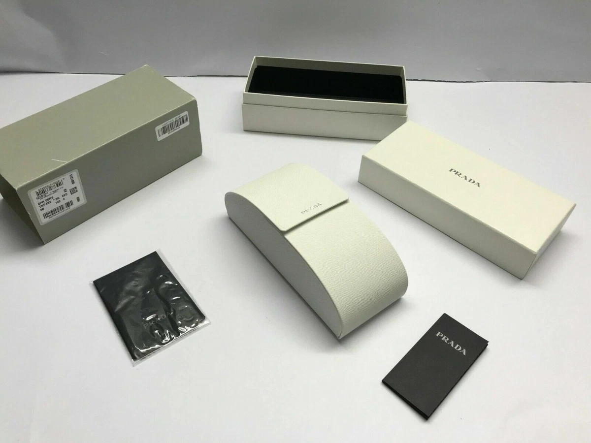 Prada Case Sunglasses Eyeglasses Hard Box White Glasses Magnetic Authentic Large