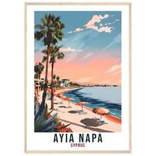 Ayia Napa Cyprus Travel Print Cyprus Wall Art Wall Hanging Home Dcor Ayia Napa B