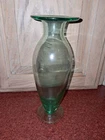 Vintage BLENKO GLASS SEA FOAM GREEN DECORATIVE hand-blown TABLE VASE 8.5"