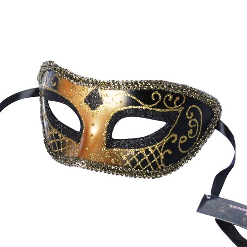 Máscara Veneciana Negra Mascarada Baile de graduación Fiesta Mardi Gras Halloween Boda - Imagen 2 de 3