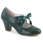 Green Vintage Historical 1930s 1940s Retro Swing Dance Ww 2 Heels Womans Shoes