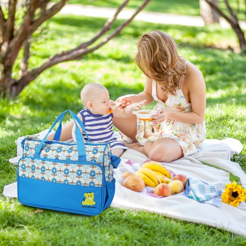 5PCS Baby Diaper Bag Travel Mom Mummy Maternity Changing Pad Nappy Tote Bags Kit - Picture 9 of 27