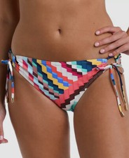 La Blanca Womens Blue Printed Side-Tie Hipster Bikini Bottom Swimwear Size 12