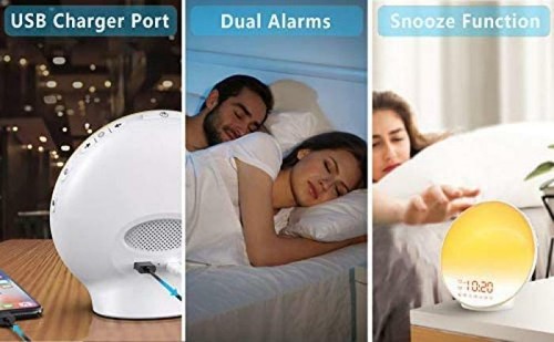 Color Changing Sunrise Alarm Clock for Kids Heavy Sleepers Alarm Clock Best Gift - Picture 4 of 9